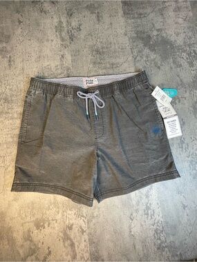 Party Pants Men's Athletic Drawstring Shorts in Washed Gray